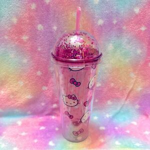 Hello Kitty Glitter Acrylic Travel Cup